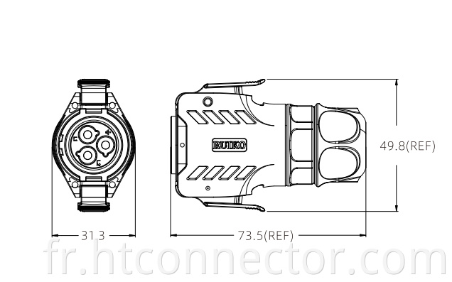 Welded industrial aviation plug